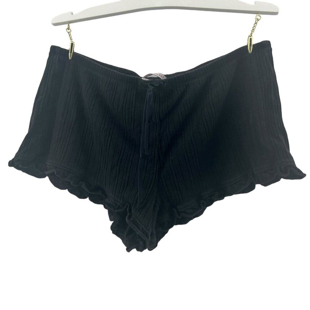 Victoria's Secret Drawstring Pajama Bottom Sleep Short Black Womens Size Small